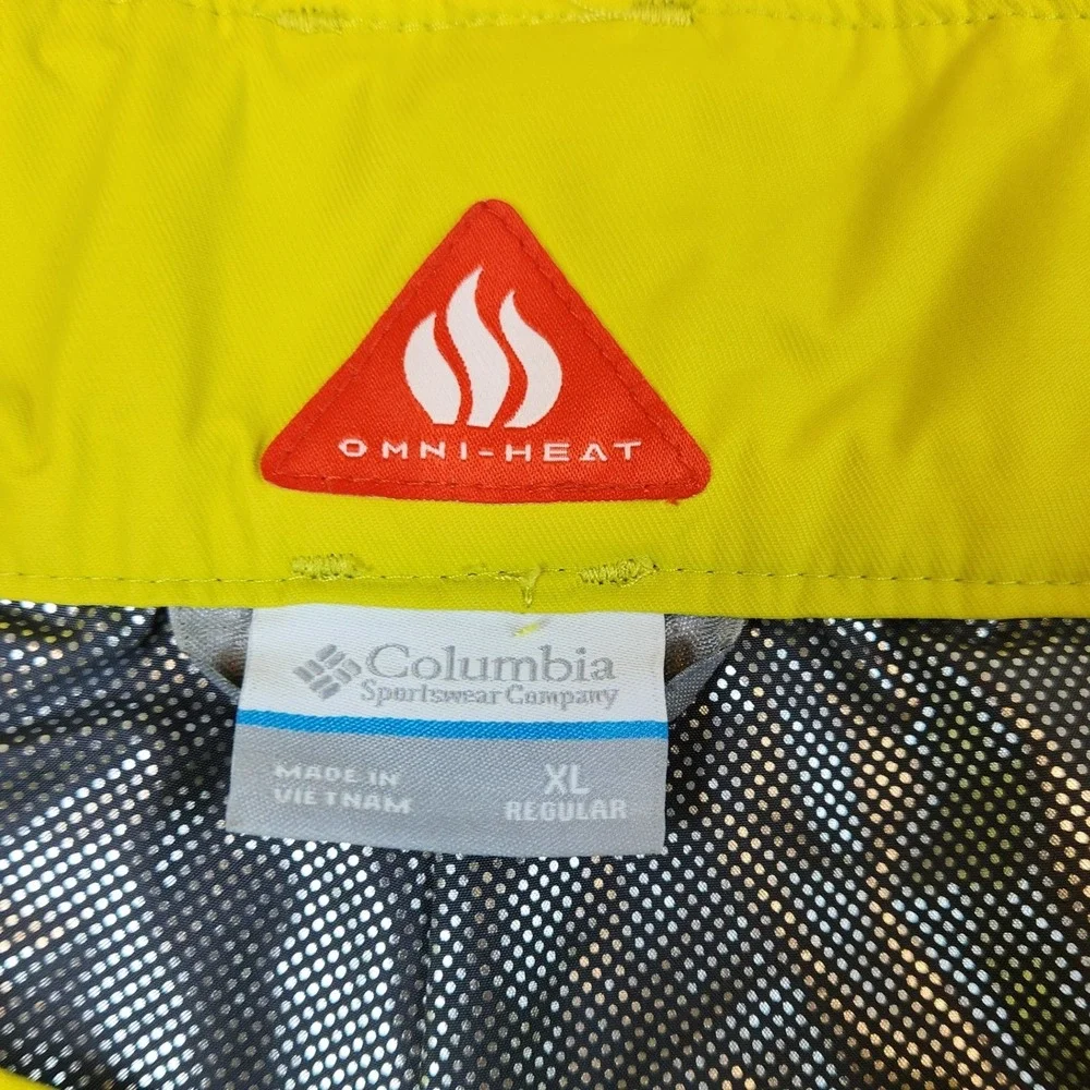 Columbia Ridge 2 Run II Pants‎ Men XL Yellow Omni Heat Tech Ski Snowboard Cargo